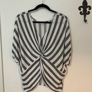 Black and white striped top